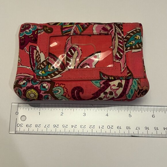 Vera Bradley Call Me Coral One For The Money Compact Taxi Wallet Vintage Y2K - Picture 7 of 10